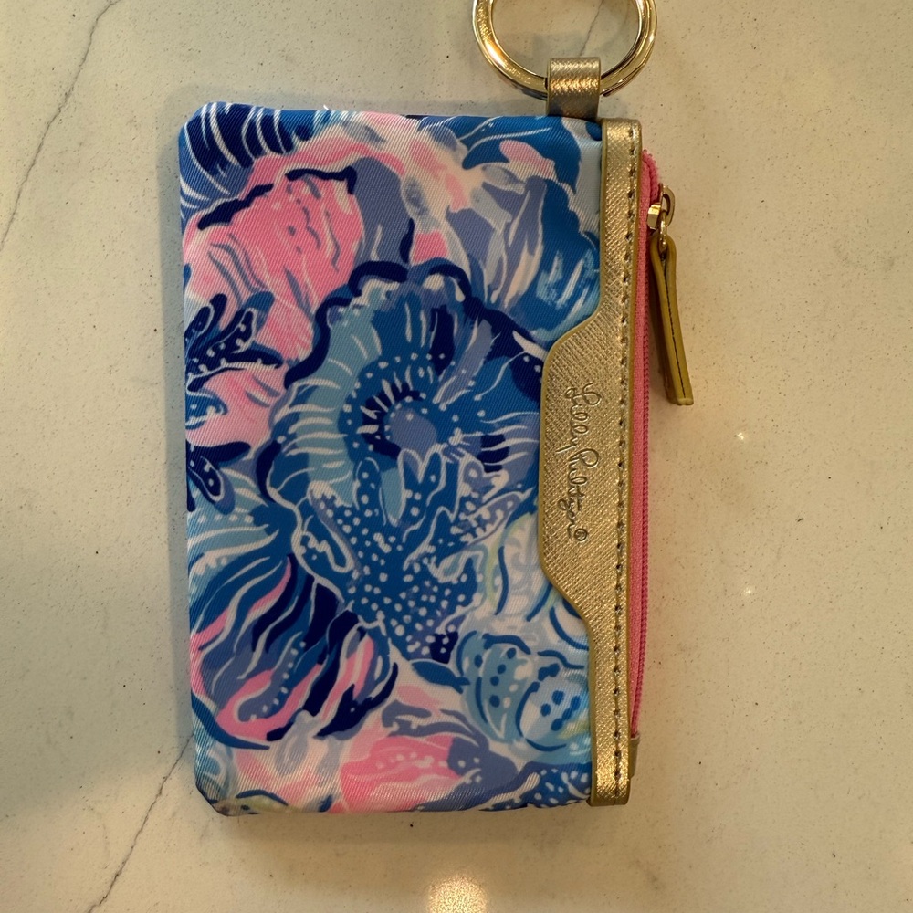 Lilly Pulitzer Blue and Pink Floral Key & Card Holder